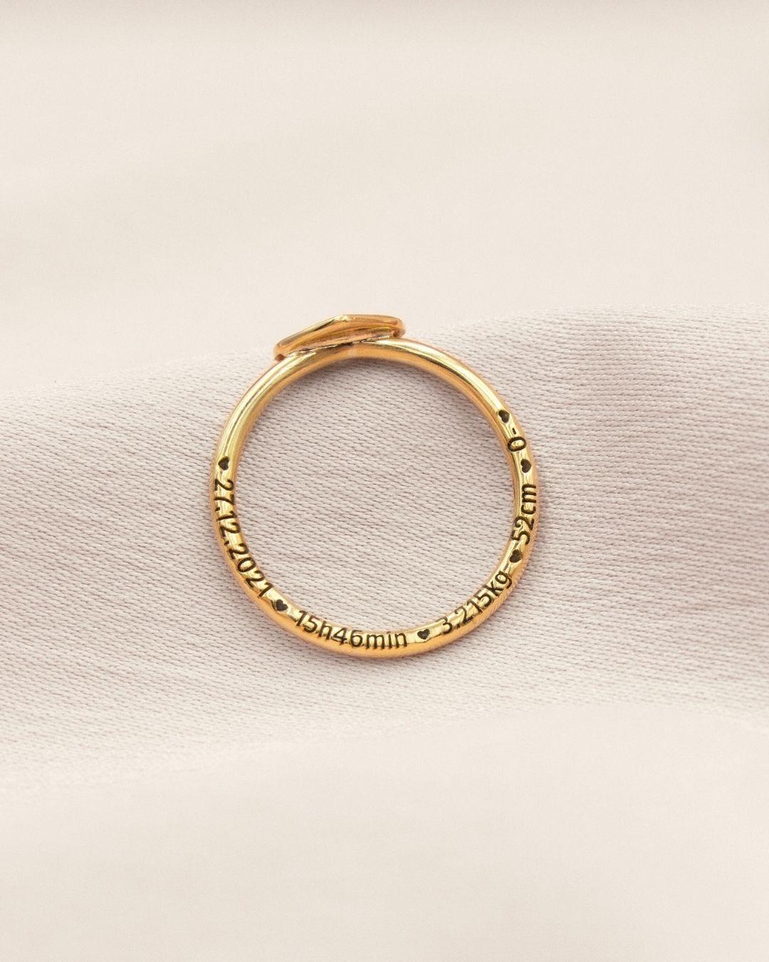 Anel Coração Personalizado Ouro 18K