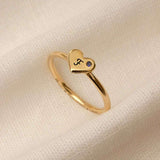 Anel Coração Personalizado Ouro 18K