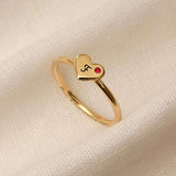 Anel Coração Personalizado Ouro 18K
