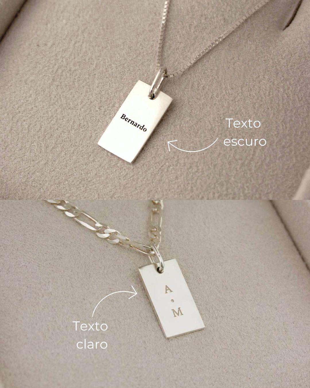 Pingente Foto Personalizado Retangular Prata 950