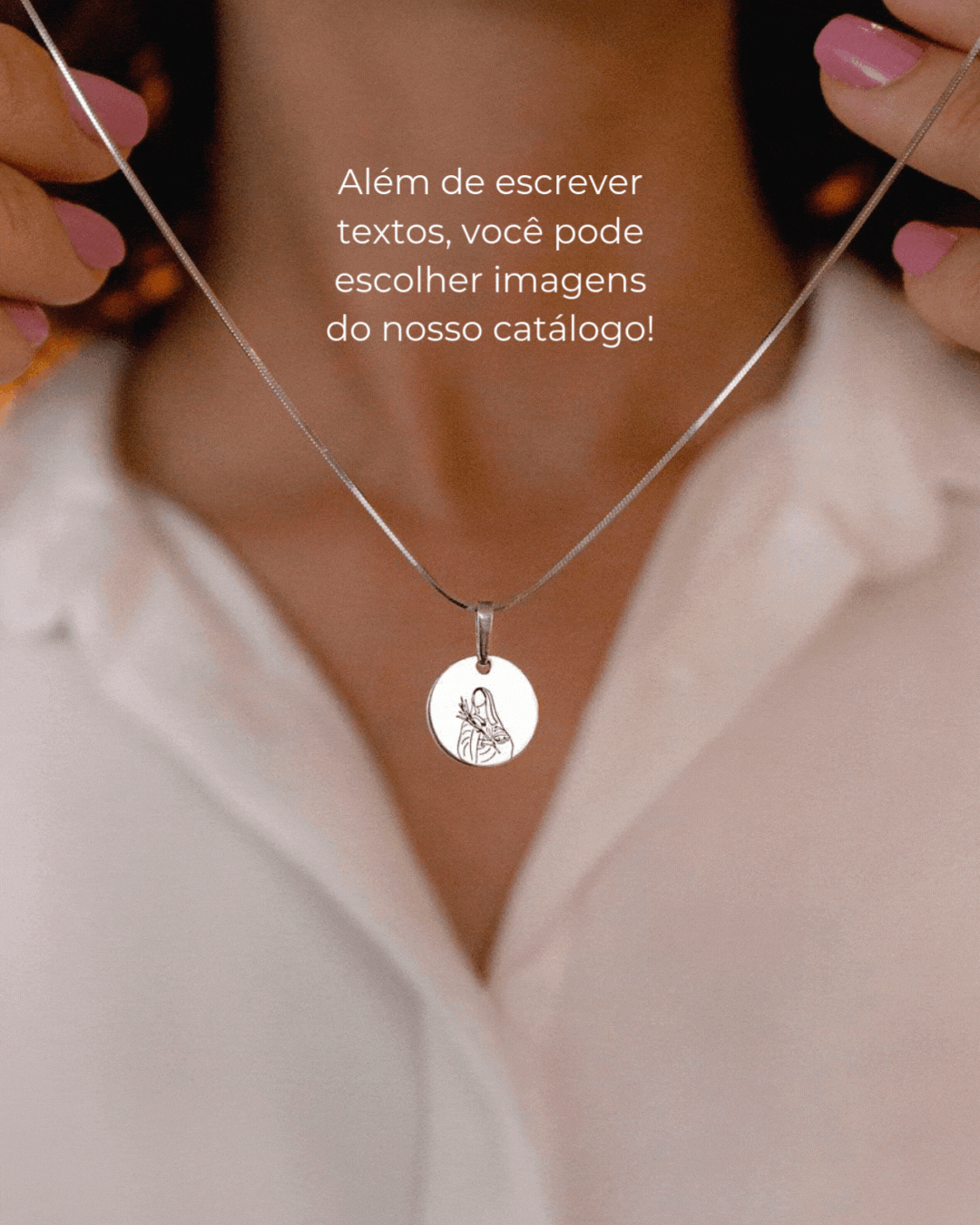 Pingente Personalizado Redondo Prata 950