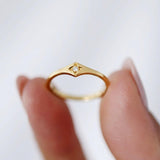 Anel Delicado Estrela Ouro 18K