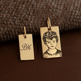 Pingente Personalizado Retangular Ouro 18K