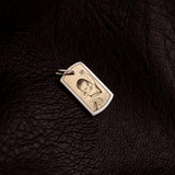 Pingente Placa Foto Personalizado Ouro 18K e Prata 950
