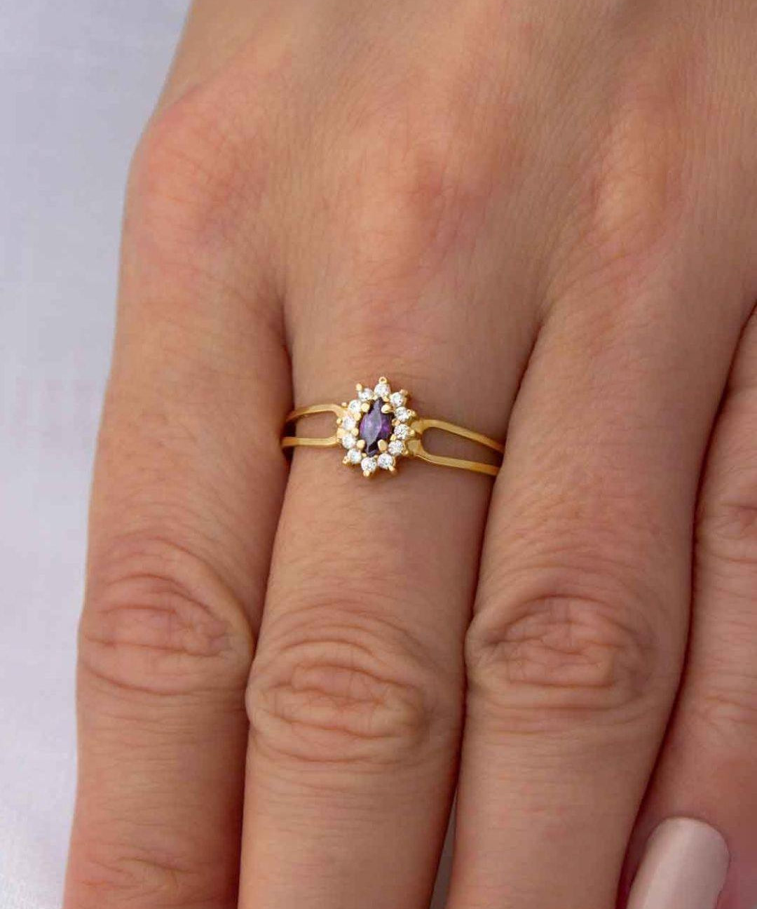 Anel Formatura Navete Aro Duplo Ouro 18K