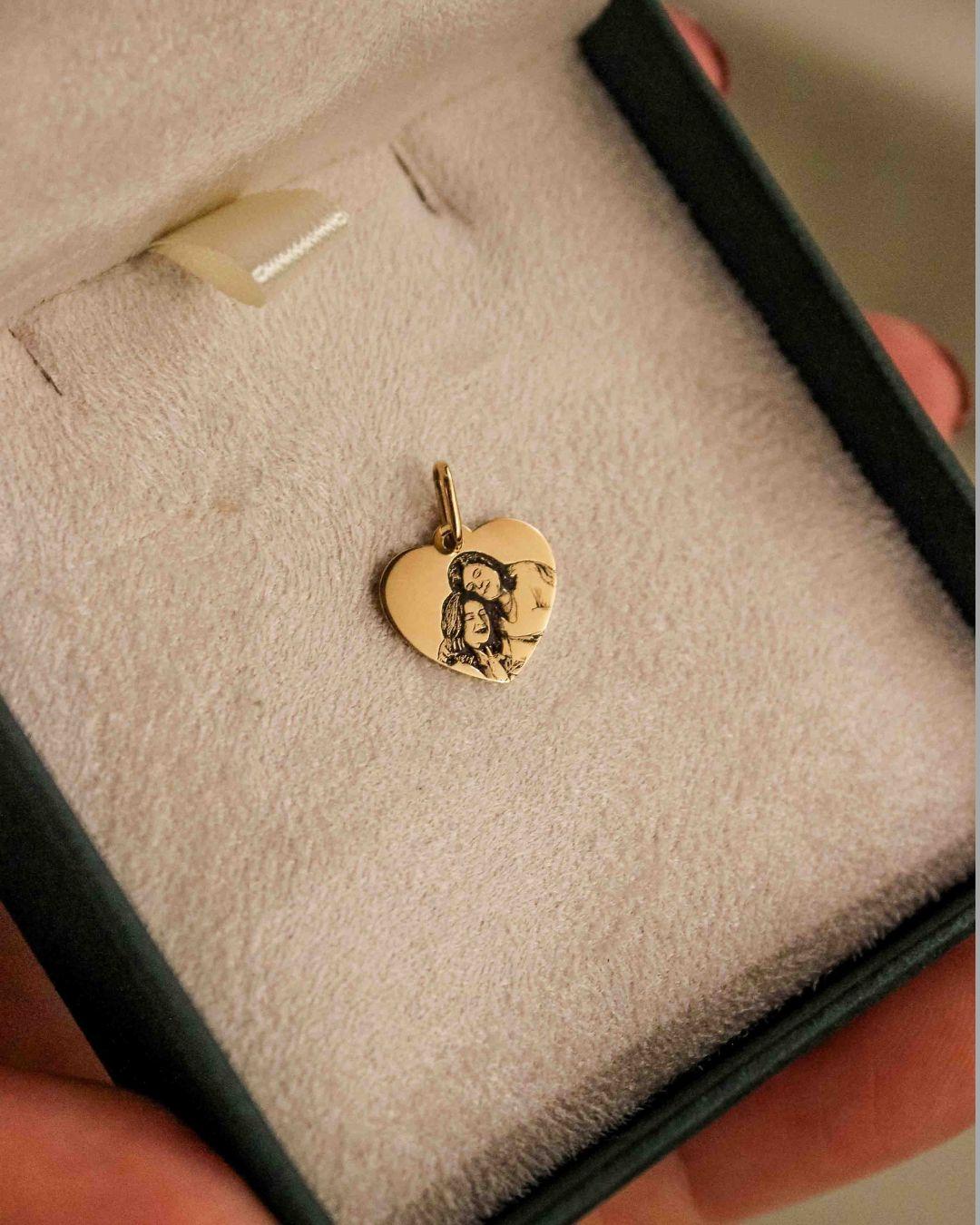 Pingente Personalizado Coração Ouro 18K