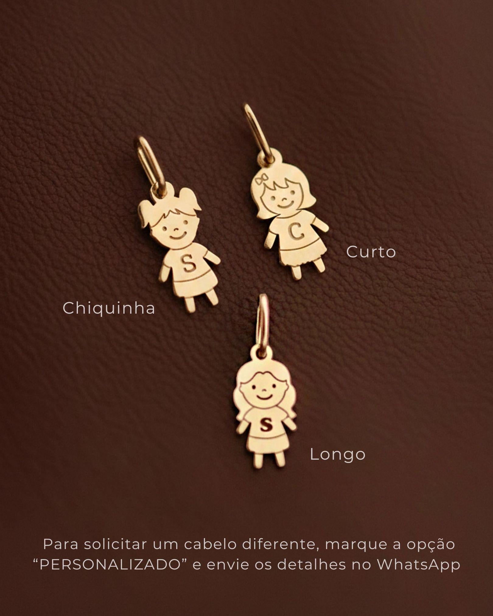 Pingente Personalizado Menina Ana Ouro 18K