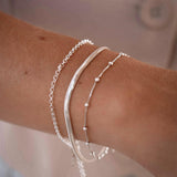 Pulseira Bolinhas Fio Veneziana 18cm Prata 925