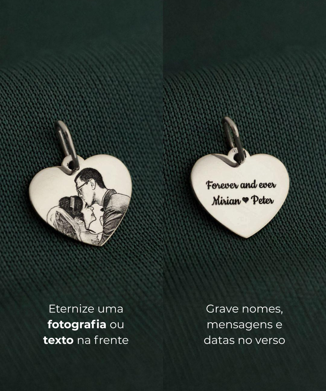 Pingente Personalizado Coração Prata 950