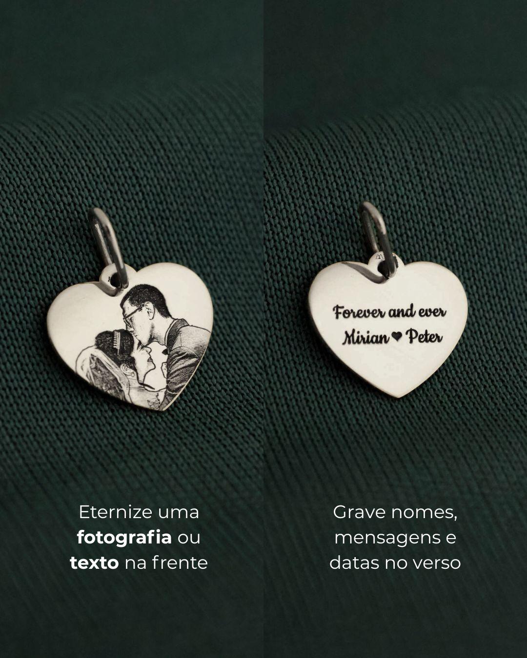Pingente Personalizado Coração Prata 950