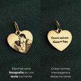 Pingente Personalizado Coração Ouro 18K
