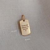 Pingente Placa com Friso Personalizado Ouro 18K
