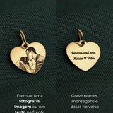 Pingente Personalizado Coração Ouro 18K