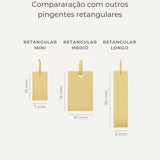 Pingente Personalizado Retangular Longo em Ouro 18k