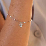 Pulseira Bolinhas Fio Veneziana 18cm Prata 925
