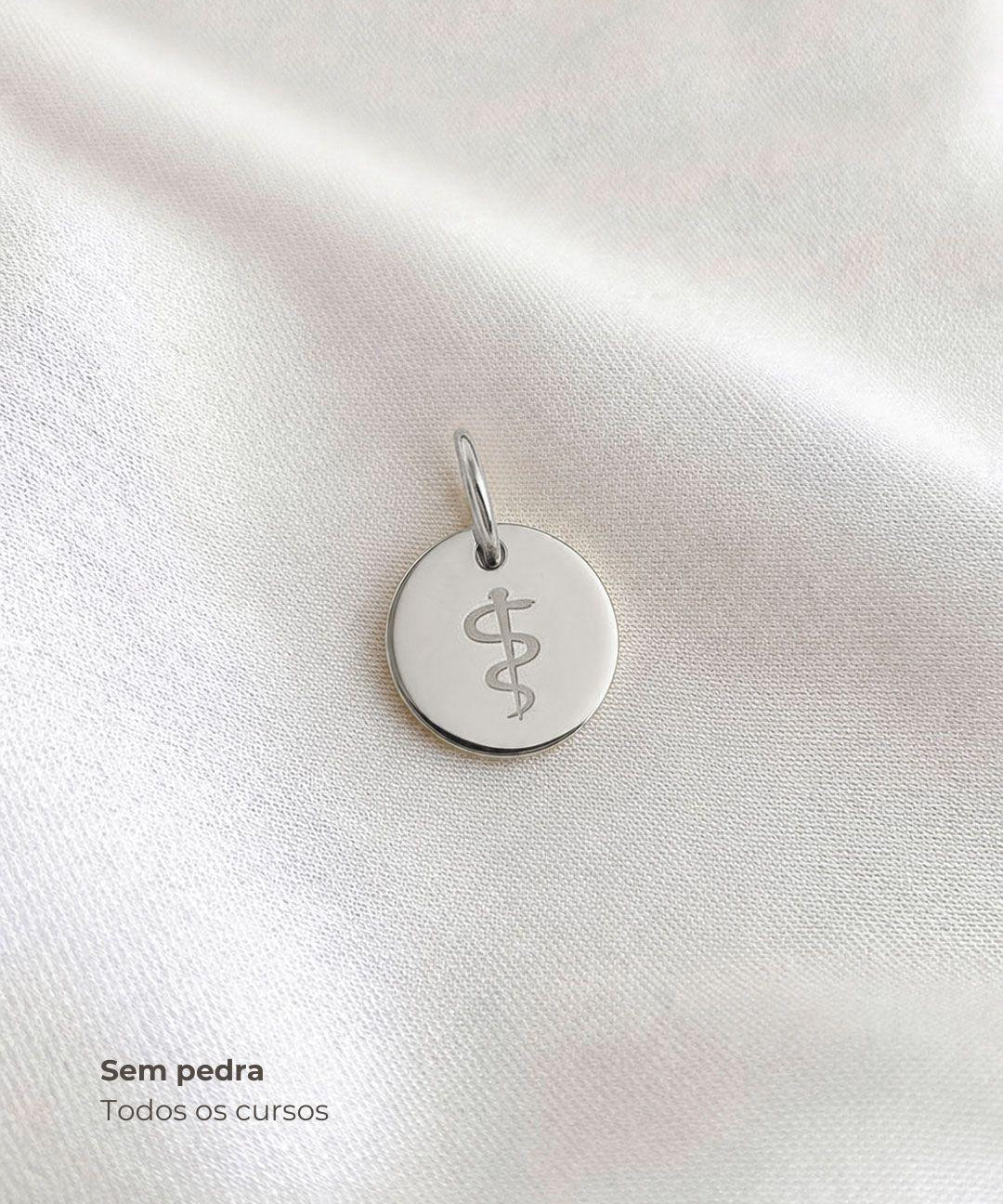 Pingente de Formatura Personalizado Prata 950 com Pedra do Curso