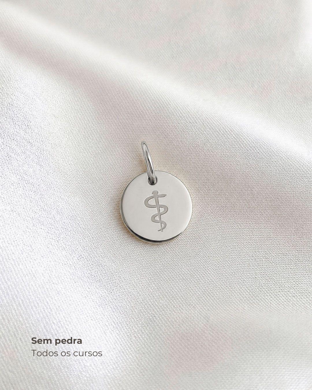 Pingente de Formatura Personalizado Prata 950 com Pedra do Curso