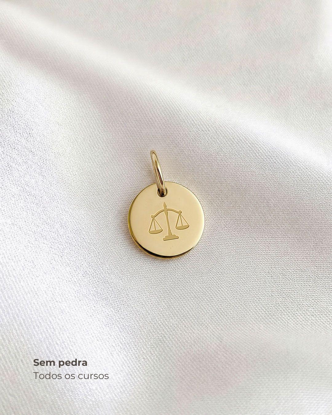 Pingente de Formatura Personalizado Ouro 18K com Pedra do Curso