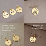 Pingente Personalizado Redondo Ouro 18K