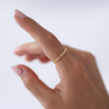 Anel Delicado Poá Ouro 18K