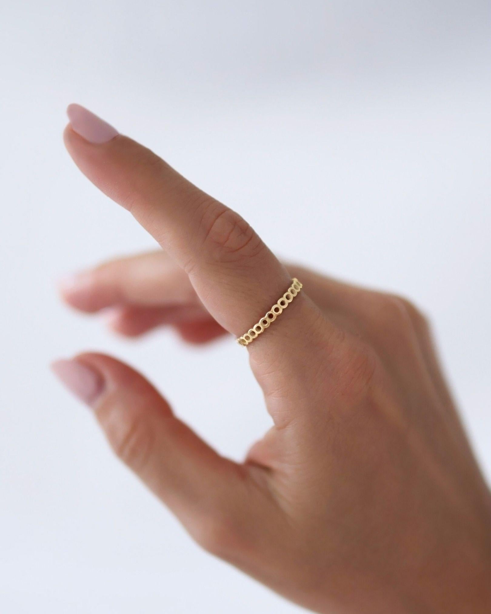 Anel Delicado Poá Ouro 18K
