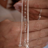 Pulseira Bolinhas Fio Veneziana 18cm Prata 925