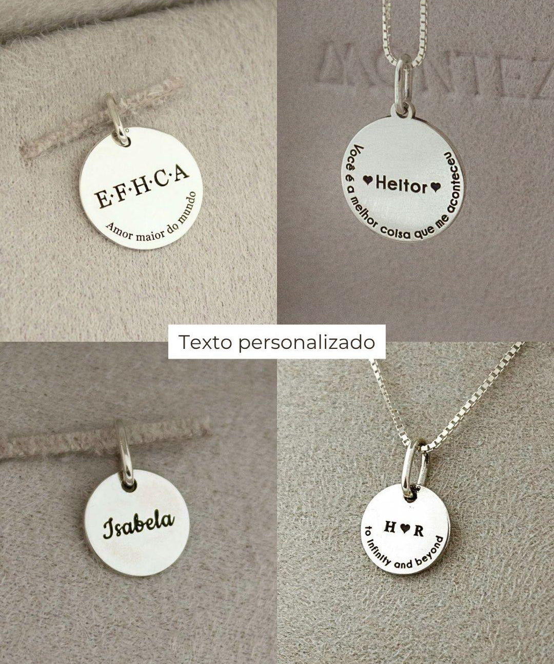 Pingente Personalizado Redondo Prata 950