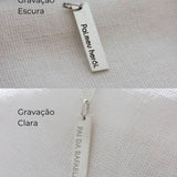 Pingente Personalizado Retangular Longo em Prata 950