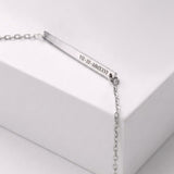 Pulseira Placa Retangular Alongada Prata 950 Personalizada