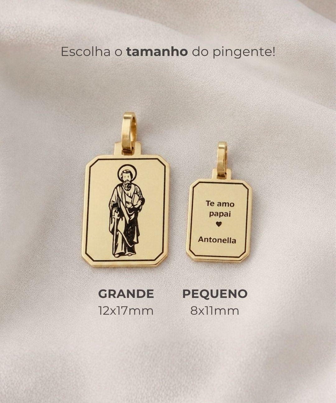 Pingente Personalizado Desquinado Ouro 18K