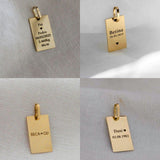 Pingente Personalizado Retangular Ouro 18K