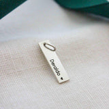 Pingente Personalizado Retangular Longo em Prata 950