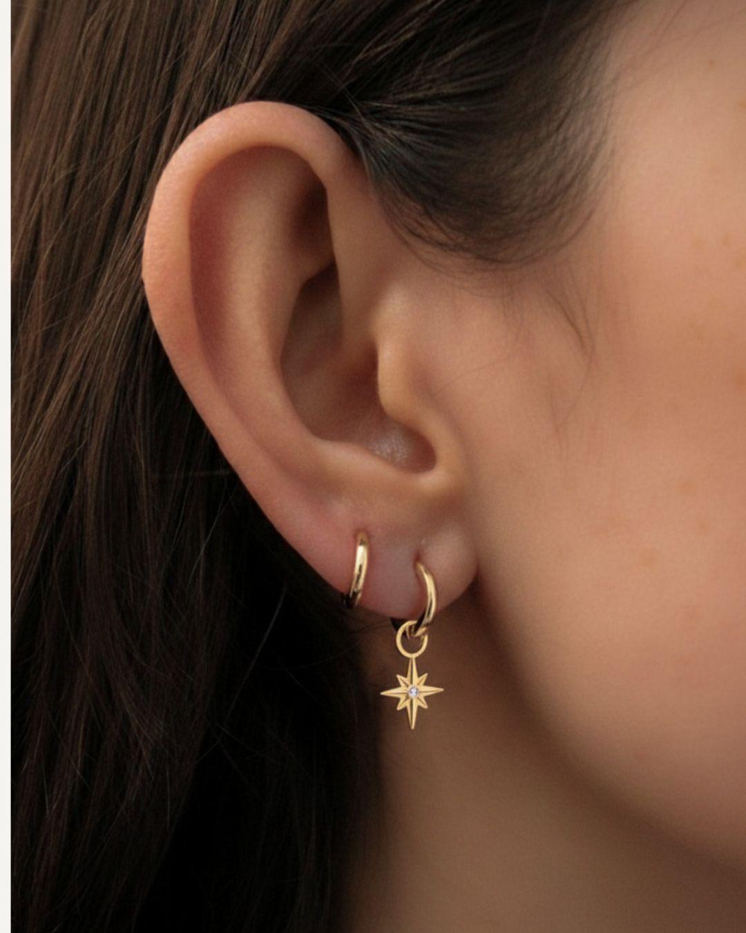 Pingente para Argola Estrela Dalva Ouro 18K - Unitário