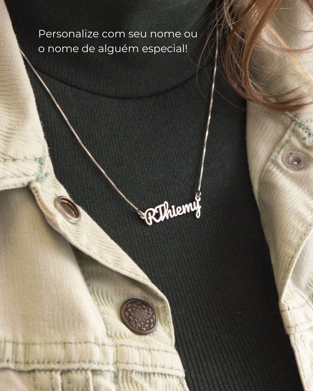 Colar Nome Personalizado Prata 950 Veneziana