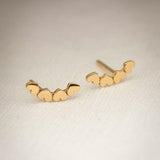 Brinco Earcuff Corações Ouro 18K