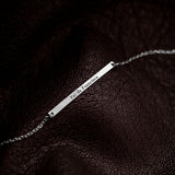Pulseira Placa Retangular Alongada Prata 950 Personalizada