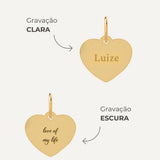 Pingente Personalizado Coração Ouro 18K