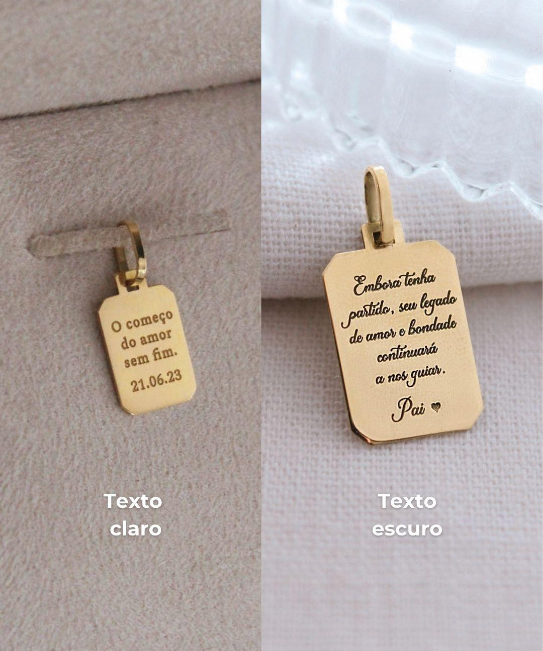 Pingente Personalizado Desquinado Ouro 18K