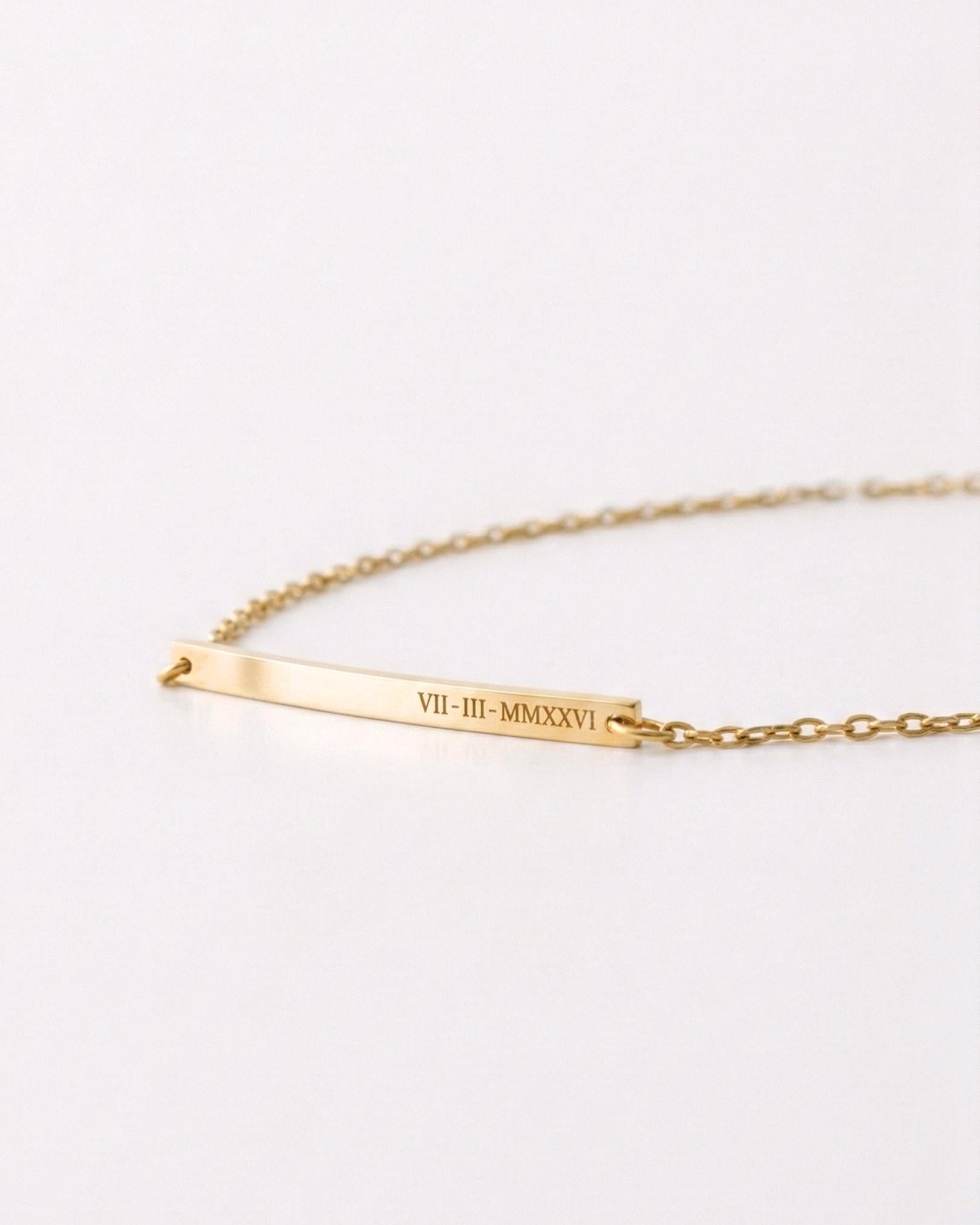 Pulseira Placa Retangular Alongada Ouro 18K Personalizada
