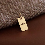 Pingente Personalizado Retangular Ouro 18K