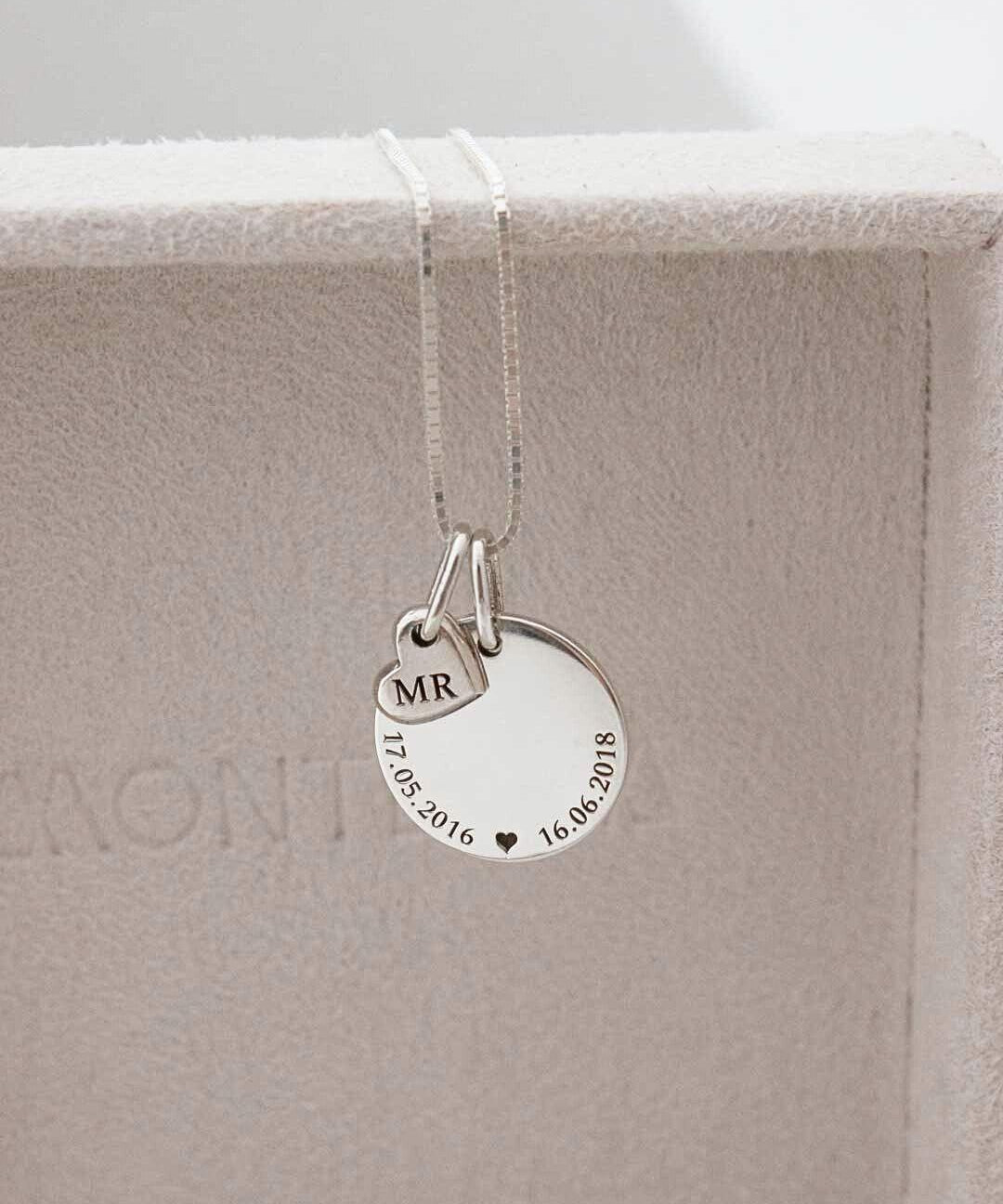 Kit Pingentes Personalizados Redondo 12mm e Coração Mini Prata 950