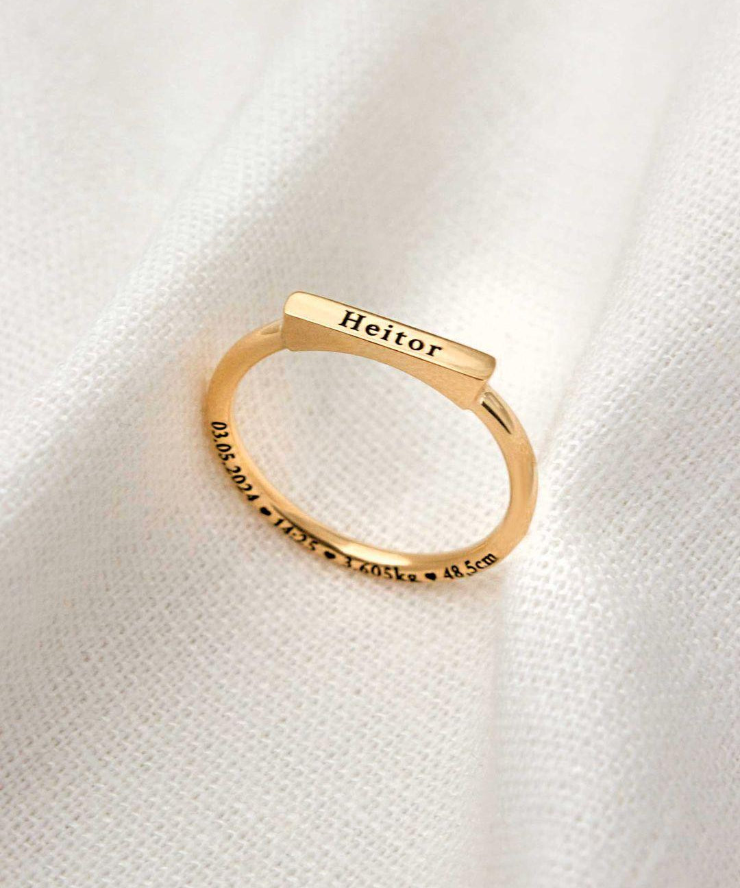 Anel Nome Personalizado Ouro 18K