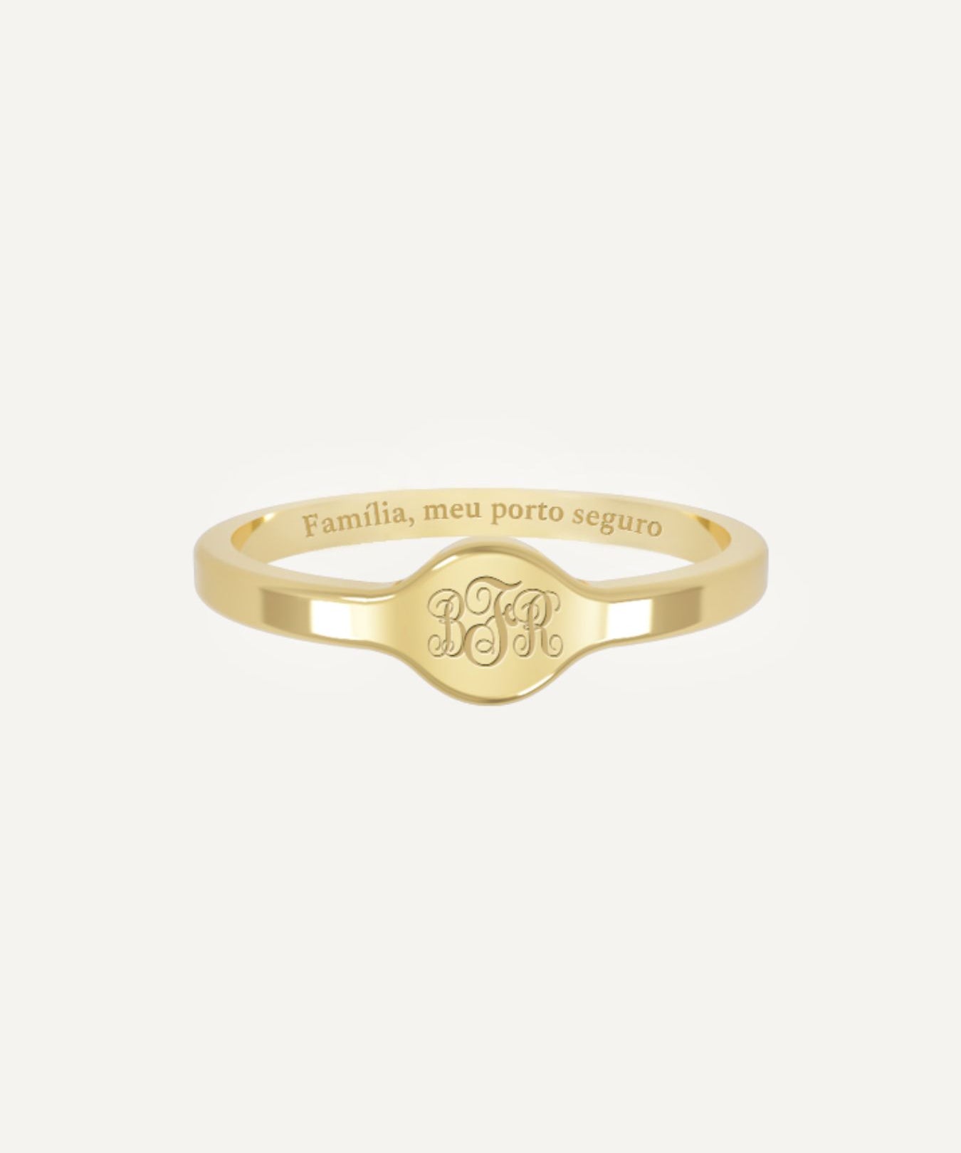 Anel Monograma Personalizado Ouro 18K