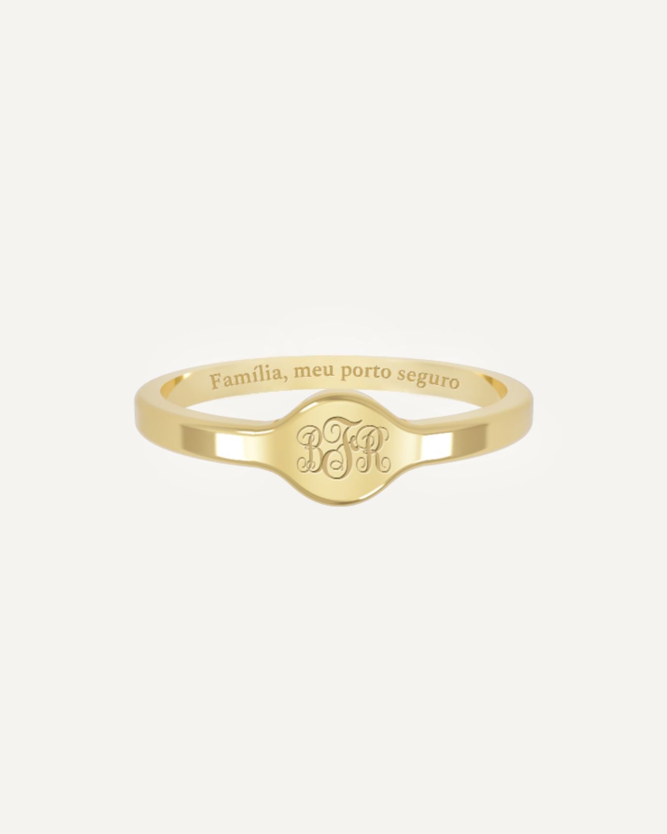 Anel Monograma Personalizado Ouro 18K