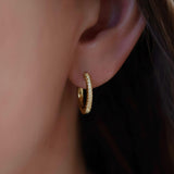 Brinco Argola Cravejada Redonda Ouro 18K