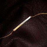 Pulseira Placa Retangular Alongada Ouro 18K Personalizada