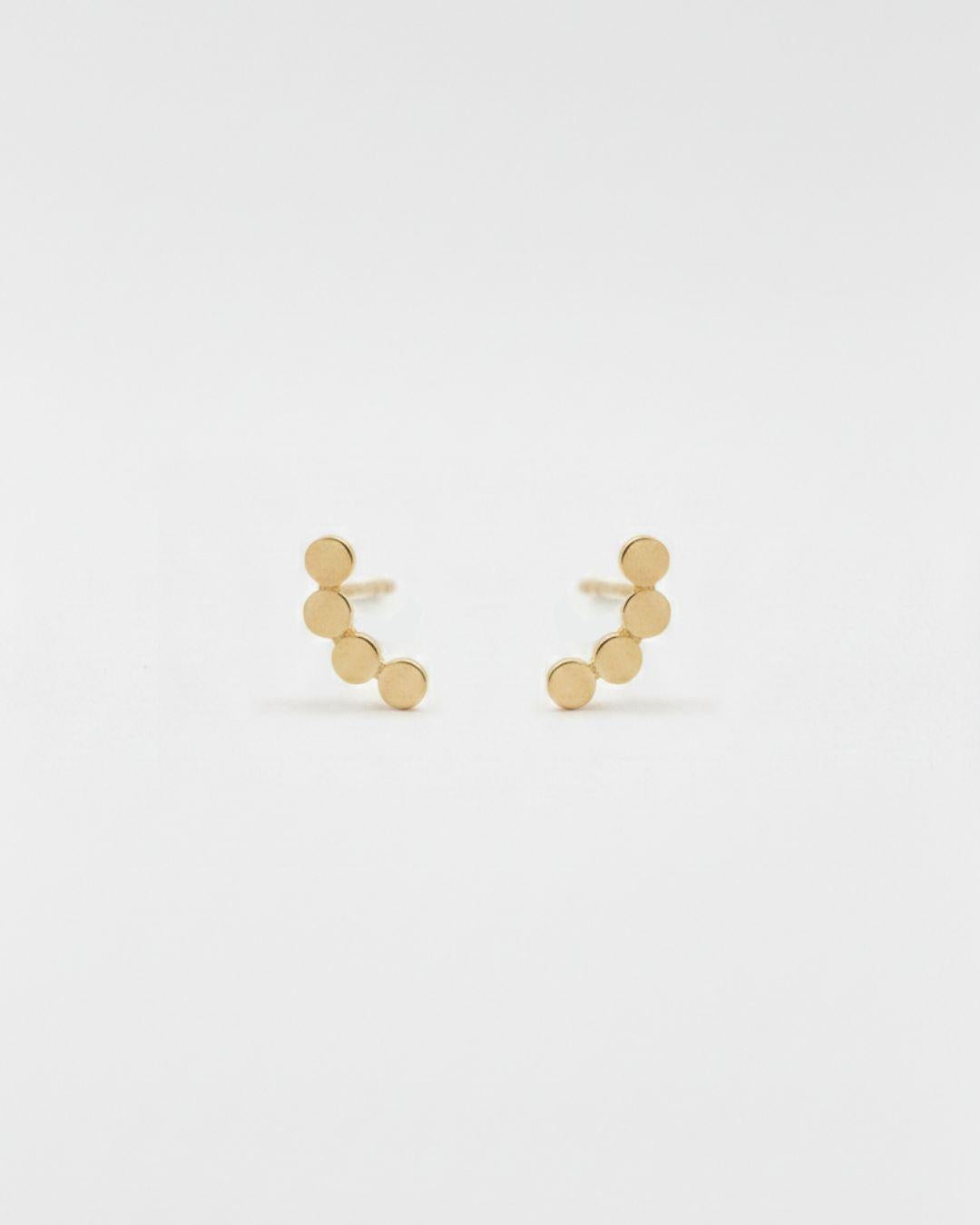Brinco Earcuff Bolinhas Ouro 18K