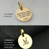 Pingente Religioso Personalizado Redondo Ouro 18K