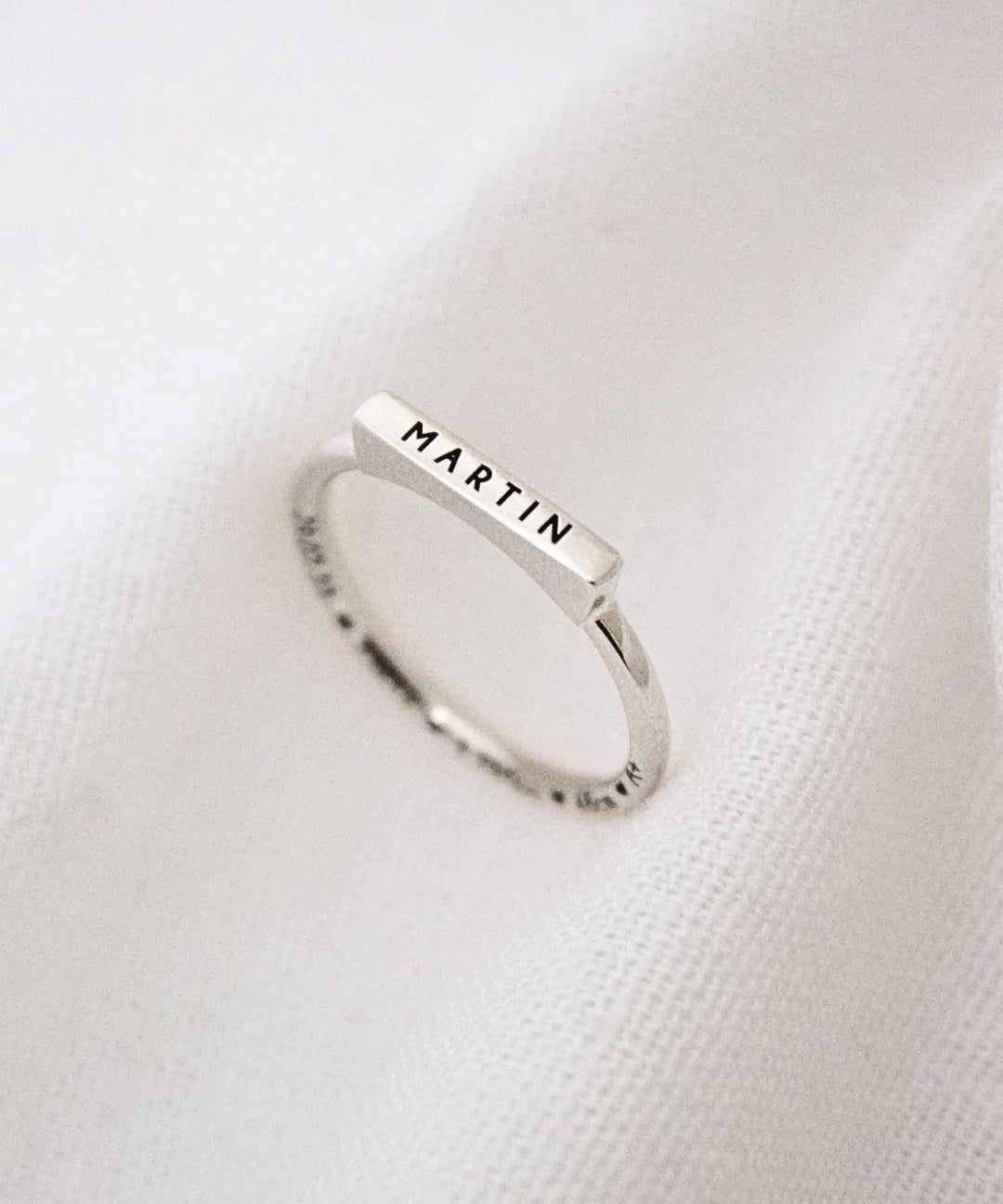 Anel Nome Personalizado Prata 950