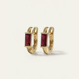 Brinco Argola Cravejada Baguete Lili Ouro 18K